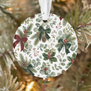 Elegantes botanisches Weihnachtsmuster Ornament