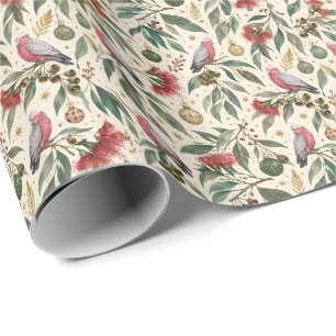Elegantes botanisches Weihnachtspapier Geschenkpapier