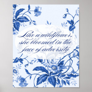 Elegantes botanisches Zitat-Poster, Motivierend Ku Poster