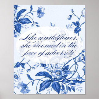 Elegantes botanisches Zitat-Poster, Motivierend Ku Poster