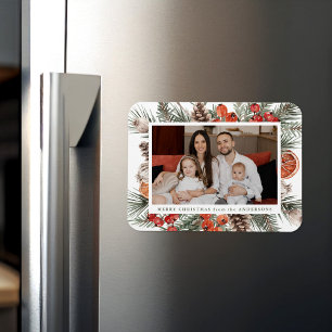 Elegantes botanisches Zitrus-Festfoto Magnet