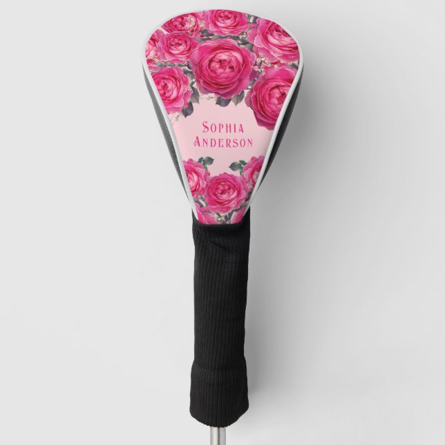 Elegantes Bouquet von Personalisierten Rose Golf Headcover (Vorderseite)