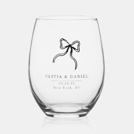 Elegantes Bow-Gastgeschenk Hochzeit-Glas Weinglas Ohne Stiel