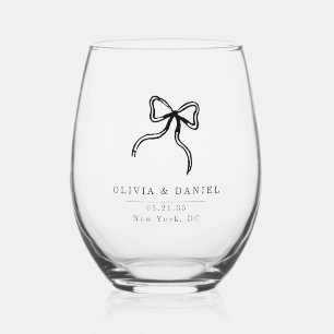 Elegantes Bow-Gastgeschenk Hochzeit-Glas Weinglas Ohne Stiel