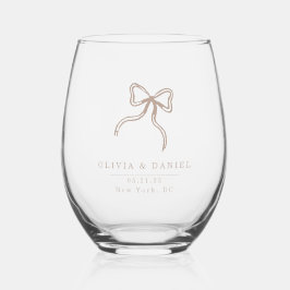 Elegantes Bow Wedding Beige Fevor Glass Weinglas Ohne Stiel