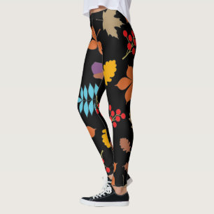 Elegantes Brauner Herbstmuster Leggings