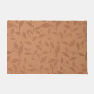Elegantes braunes Abstraktes Herbstleaves-Muster Fußmatte