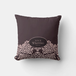 Elegantes braunes Damast Kissen