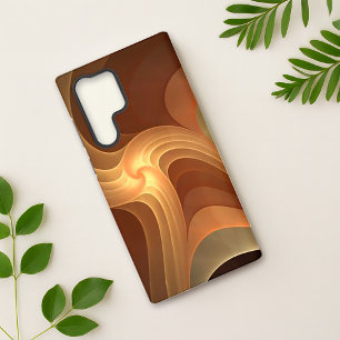 Elegantes braunes Fluid-Flow-Minimalist-Art-Case Samsung Galaxy Hülle