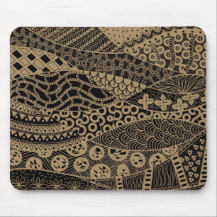 Elegantes braunes geometrisches Abstraktes Tribal- Mousepad