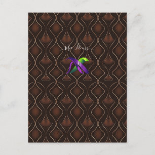 Elegantes braunes Gold Art Deco geometrisches Must Postkarte