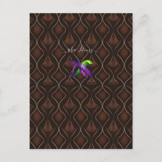 Elegantes braunes Gold Art Deco geometrisches Must Postkarte