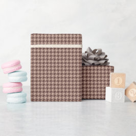 Elegantes braunes Houndstooth-Klassiker-Muster Geschenkpapier