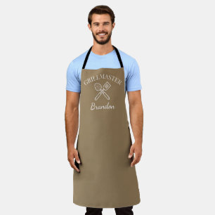 Elegantes braunes Kochname Herren Modern Grillmast Schürze