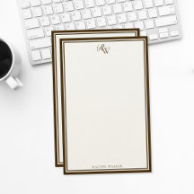Elegantes braunes Monogramm mit zwei Rändern