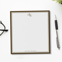 Elegantes braunes Monogramm mit zwei Rändern