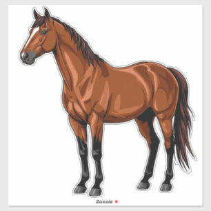 Elegantes braunes Pferd Aufkleber