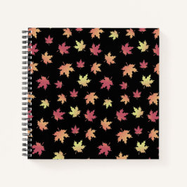 Elegantes braunes rotes Herbstmuster | Notizbuch