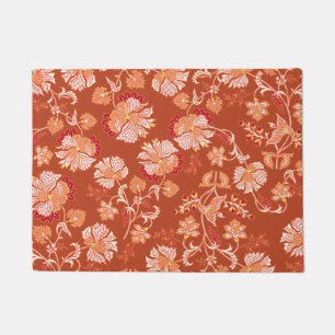 Elegantes braunes Terrakotta-Blumenmuster Fußmatte