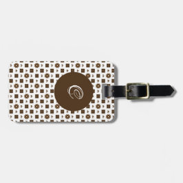 Elegantes, braunes und weißes, kariertes Muster Gepäckanhänger