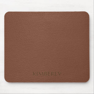 Elegantes braunes vintage Kunstleder 2 Mousepad