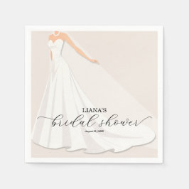Elegantes Brautkleid Brautparty Serviette