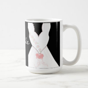 Elegantes Brautkleid in Schwarz und Weiß Tasse
