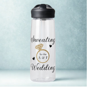 Elegantes Brautpaar Name Braut Glitzer Ring Trinkflasche