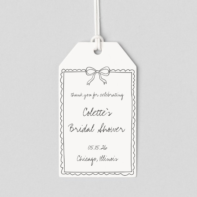 Elegantes Brautparty an der Grenze Geschenkanhänger (Von Creator hochgeladen)