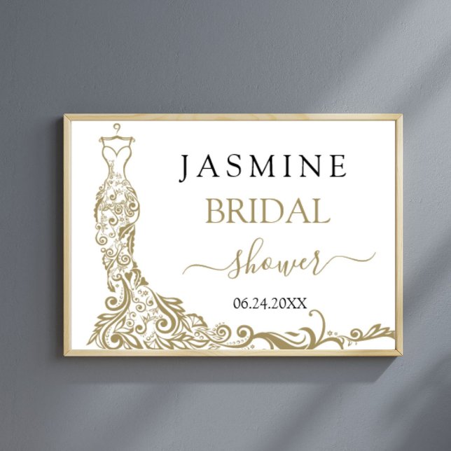 Elegantes Brautparty aus Weiß- und Goldenem Rock Poster (Von Creator hochgeladen)