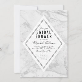 Elegantes Brautparty aus weißem Marmor Einladung