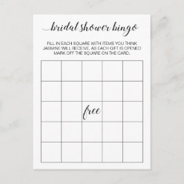 Elegantes Brautparty Bingo Card Game Postkarte