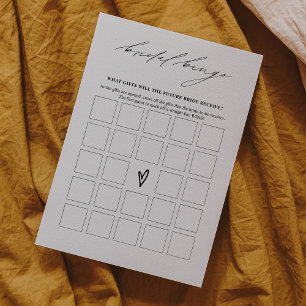 Elegantes Brautparty Bingo Game Card Einladung