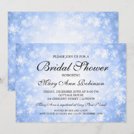 Elegantes Brautparty-blaues Winter-Märchenland Einladung