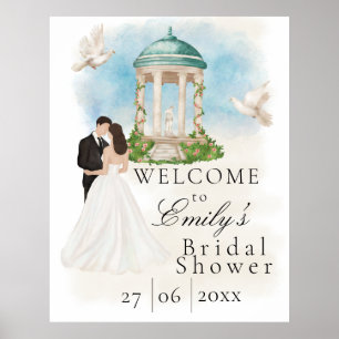 Elegantes Brautparty  Braut und Bräutigam  Gazebo Poster