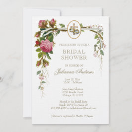 Elegantes Brautparty Christliche Rose Einladung