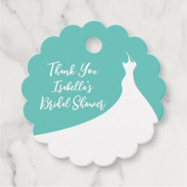 Elegantes Brautparty Danke Türkis Geschenkanhänger