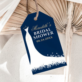 Elegantes Brautparty der Marine und des Goldenen H Geschenkanhänger