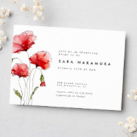 Elegantes Brautparty der modernen Roten Mohnblume 