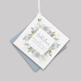 Elegantes Brautparty Dusty Blue Rose Geschenkanhänger