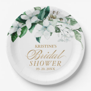 Elegantes Brautparty Flora und Fauna Pappteller