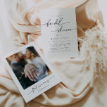 Elegantes Brautparty Foto Einladung<br><div class="desc">Dies ist eine moderne minimalistische Braudusche mit einem atemberaubenden Kalligraphie-Schriftart gepaart mit einem einfachen Serifen-Schriftart. Die kursiv geschriebene Schrift kann nicht eingegeben werden, aber die Farben können geändert und der Text kann verschoben werden. Alle anderen Elemente sind zu 100% editierbar // Für passende Designs, suchen Sie OLIVIA in der Sincerely...</div>