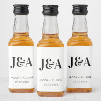 elegantes Brautparty für eine Hochzeit Alkoholflaschenetikett