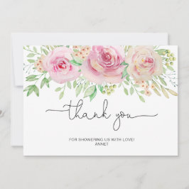 Elegantes Brautparty für Rose Dankeskarte