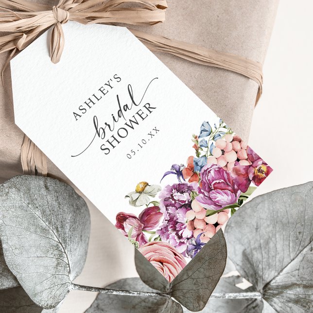 Elegantes Brautparty Geschenkanhänger (Elegant Floral Bridal Shower Gift Tags by Painted Paperie
)