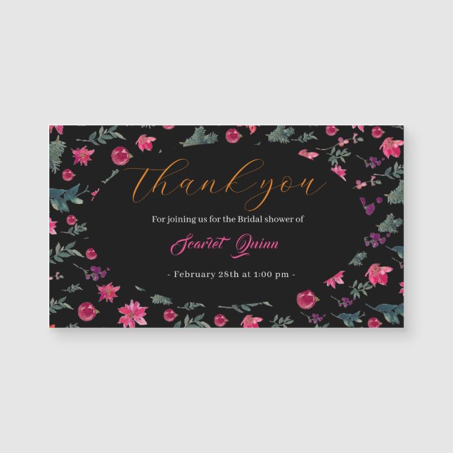 Elegantes Brautparty in Aquarellfarben, rosa und b Magnetkarte (Vorderseite)