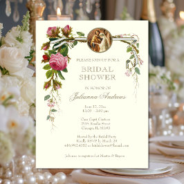Elegantes Brautparty Katholische Rose Einladung