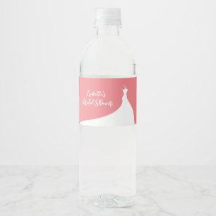 Elegantes Brautparty Korallenwasser Flaschenetiket Wasserflaschenetikett