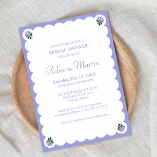 Elegantes Brautparty Lavender Blue Hydrangea Chic Einladung