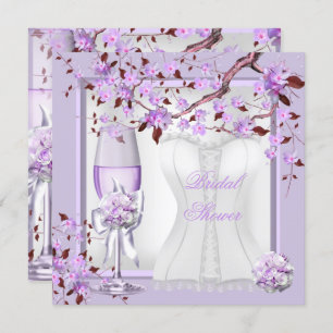 Elegantes Brautparty Lavender Lila Lilac 4b Einladung